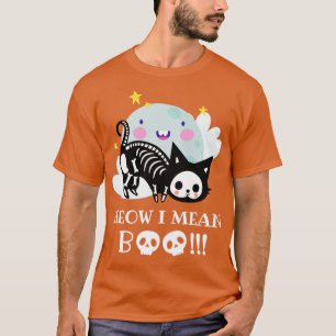 Meow, ik bedoel halloween kattenliefhebber t-shirt