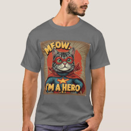 Meow, ik ben een held - Fun Cat Lover's T-shirt