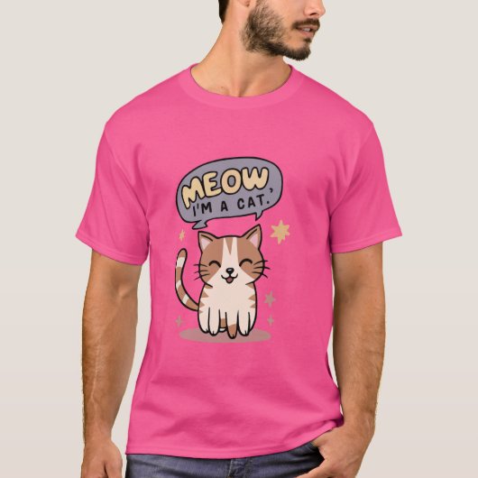 Meow ik ben een kat Grappig Halloween Kostuum Kat T-shirt (Voorkant)