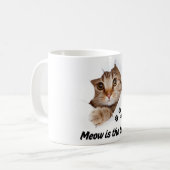 Meow Is de Tijd – Mooie Kat  Koffiemok (Voorkant links)