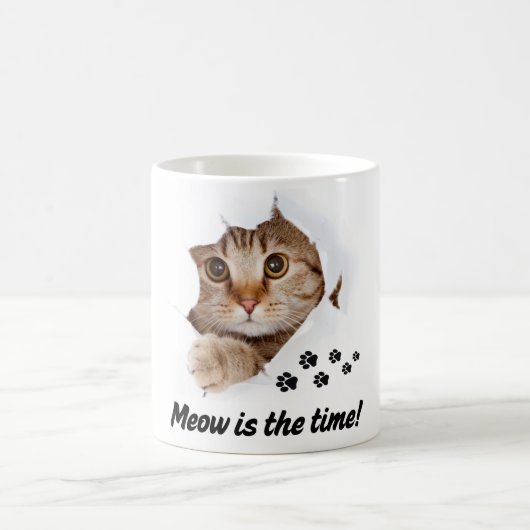 Meow Is de Tijd – Mooie Kat  Koffiemok (Center)