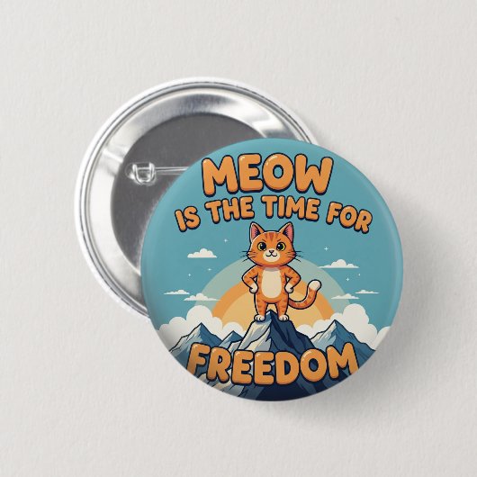 Meow is de tijd voor vrijheid - Cat Button (Voorkant /achterkant)