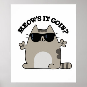 Meow is het Goin Funny Cat Pun Poster