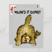 Meow is het Going Cartoon Cat Briefkaart (Voorkant / Achterkant)