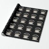 Meow is it Goin Funny Cat Pun Dark BG Cadeaupapier (Uitgerold)