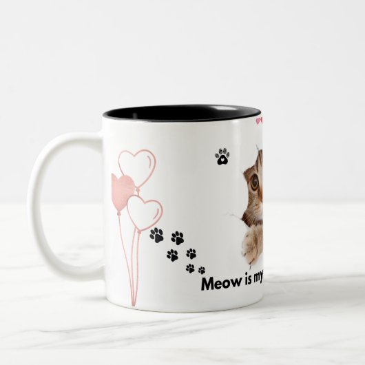 Meow Is My Love Language – Schattigee Cat Mok voor (Links)