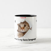 Meow Is My Love Language – Schattigee Cat Mok voor (Center)