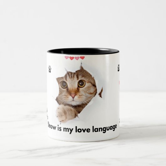 Meow Is My Love Language – Schattigee Cat Mok voor (Center)