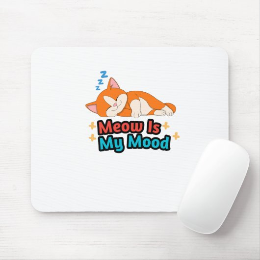 Meow Is My Mood Cat Funny Muismat (Met muis)
