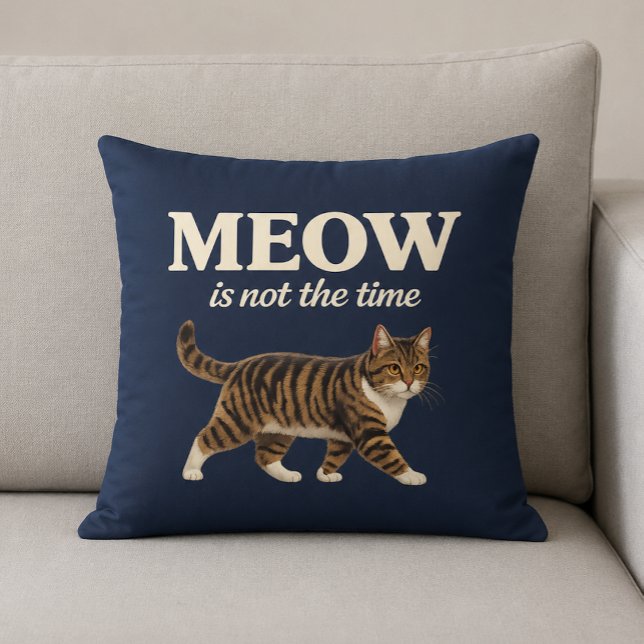 MEOW Is Niet De Tijd Kattenliefhebber Kussen (Creator heeft geüpload)