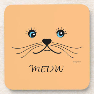 MEOW-Kat Face Grafische kool Drankjes Onderzetter