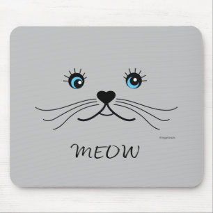 MEOW-Kat Face Grafische kool Muismat