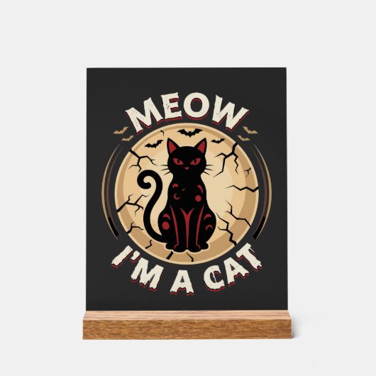 Meow Kat Halloween Grafisch Ontwerp_1 Acryl Bord (Voorkant)