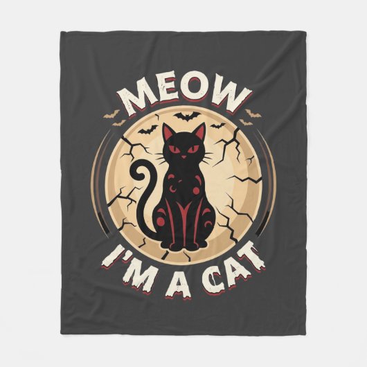 Meow Kat Halloween Grafisch Ontwerp_1 Fleece Deken (Voorkant)
