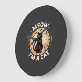 Meow Kat Halloween Grafisch Ontwerp_1 Grote Klok (Hoek)