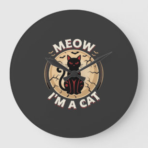 Meow Kat Halloween Grafisch Ontwerp_1 Grote Klok