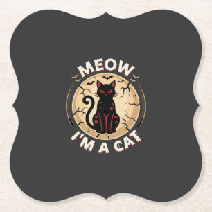 Meow Kat Halloween Grafisch Ontwerp_1 Kartonnen Onderzetters