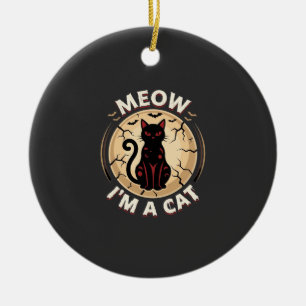 Meow Kat Halloween Grafisch Ontwerp_1 Keramisch Ornament