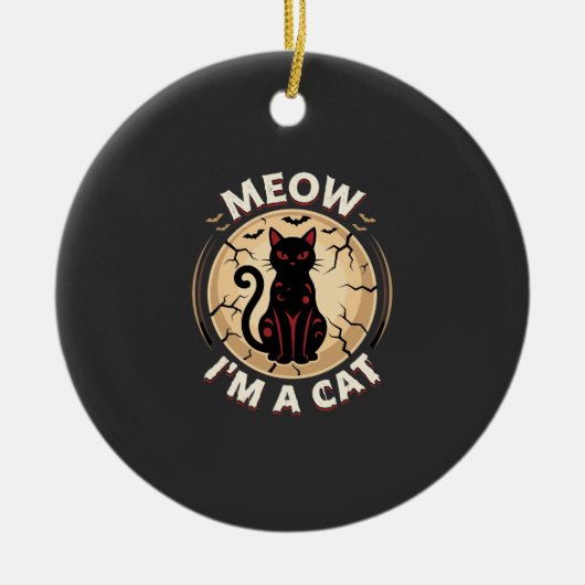 Meow Kat Halloween Grafisch Ontwerp_1 Keramisch Ornament (Voorkant)