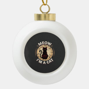 Meow Kat Halloween Grafisch Ontwerp_1 Keramische Bal Ornament