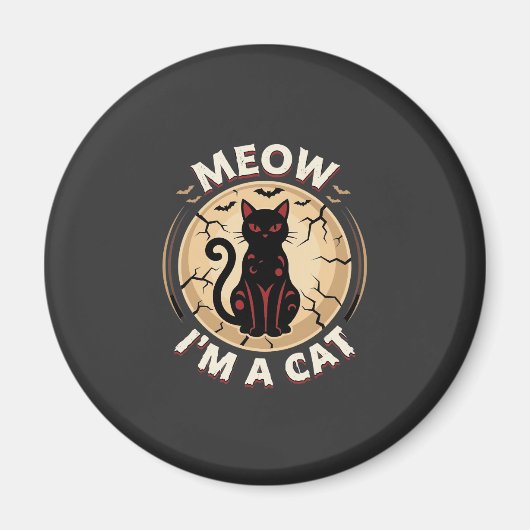 Meow Kat Halloween Grafisch Ontwerp_1 Magneet (Voorkant)