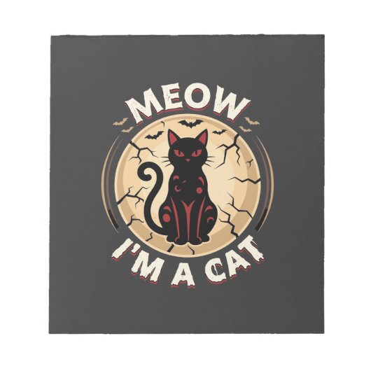 Meow Kat Halloween Grafisch Ontwerp_1 Notitieblok (Voorkant)