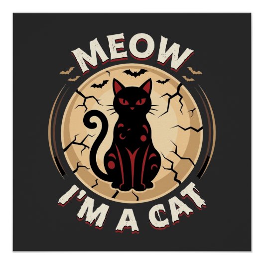 Meow Kat Halloween Grafisch Ontwerp_1 Perfect Poster (Voorkant)