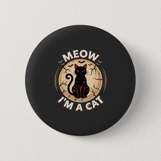 Meow Kat Halloween Grafisch Ontwerp_1 Ronde Button 5,7 Cm (Voorkant)