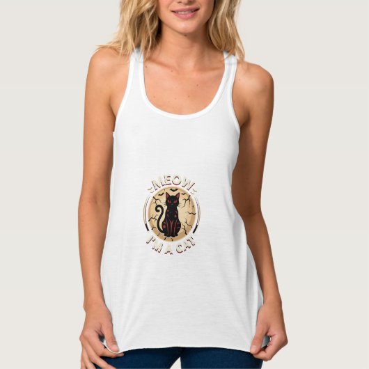 Meow Kat Halloween Grafisch Ontwerp_1 Tanktop (Voorkant)