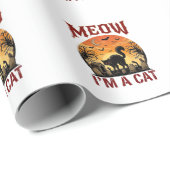Meow Kat Halloween Zwarte Begraafplaats_1 Cadeaupapier (Rol Hoek)