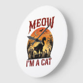 Meow Kat Halloween Zwarte Begraafplaats_1 Grote Klok (Hoek)
