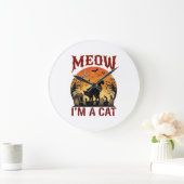 Meow Kat Halloween Zwarte Begraafplaats_1 Grote Klok (Huis)