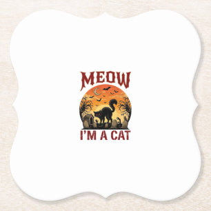 Meow Kat Halloween Zwarte Begraafplaats_1 Kartonnen Onderzetters