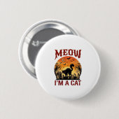 Meow Kat Halloween Zwarte Begraafplaats_1 Ronde Button 5,7 Cm (Voorkant /achterkant)