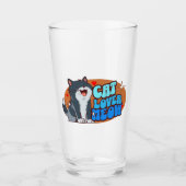 Meow Kat Liefhebber - blauwe kat Glas (Voorkant)