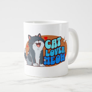 Meow Kat Liefhebber - blauwe kat Grote Koffiekop