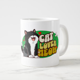 Meow Kat Liefhebber - zwarte kat Grote Koffiekop