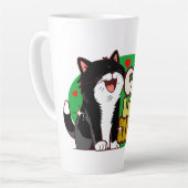 Meow Kat Liefhebber - zwarte kat Latte Mok (Linkerhoek)