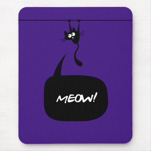 meow kat paars 2 mousepad muismat (Voorkant)