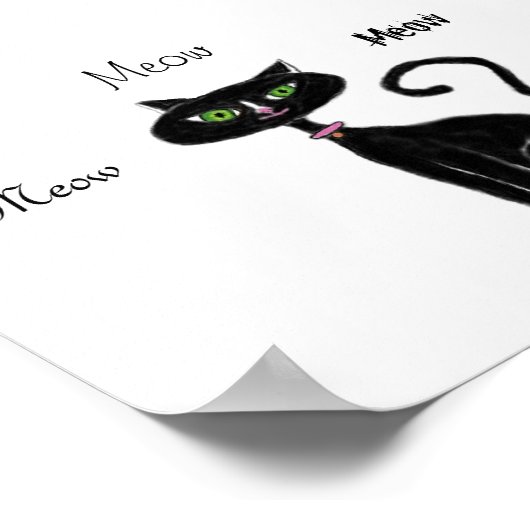 Meow Kat Retro Poster (Hoek)