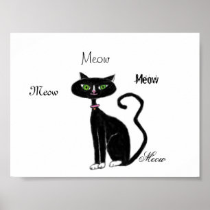 Meow Kat Retro Poster