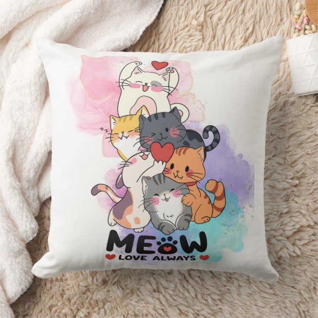 Meow kat werpkussen  kussen (Deken)