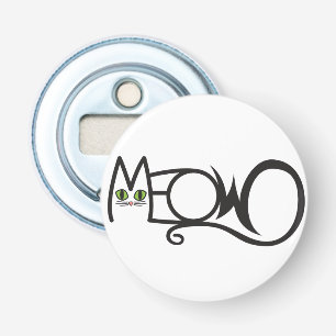 Meow Katten Typografie Button Flesopener