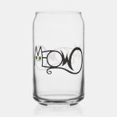 Meow Kattentypografie Blikvorm Glas (Voorkant)