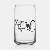 Meow Kattentypografie Blikvorm Glas (Achterkant)