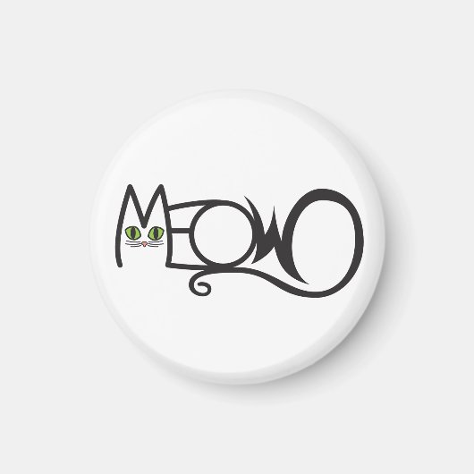 Meow Kattentypografie Magneet (Voorkant)