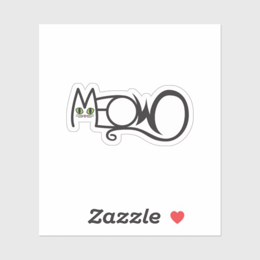 Meow Kattentypografie Sticker (Vel)