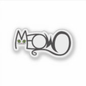 Meow Kattentypografie Sticker (Voorkant)