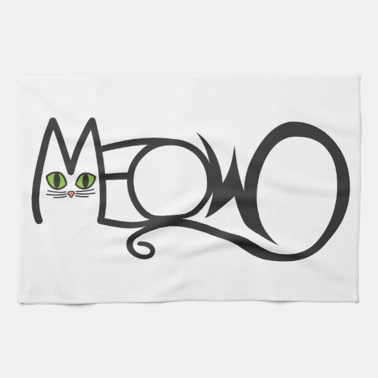 Meow Kattentypografie Theedoek (Horizontaal)