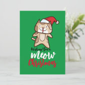  Meow Kerstmis Kaart (Staand voorkant)